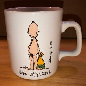 3/$20 Nude with Towel 1977 William Logan mug -- Kiln Craft